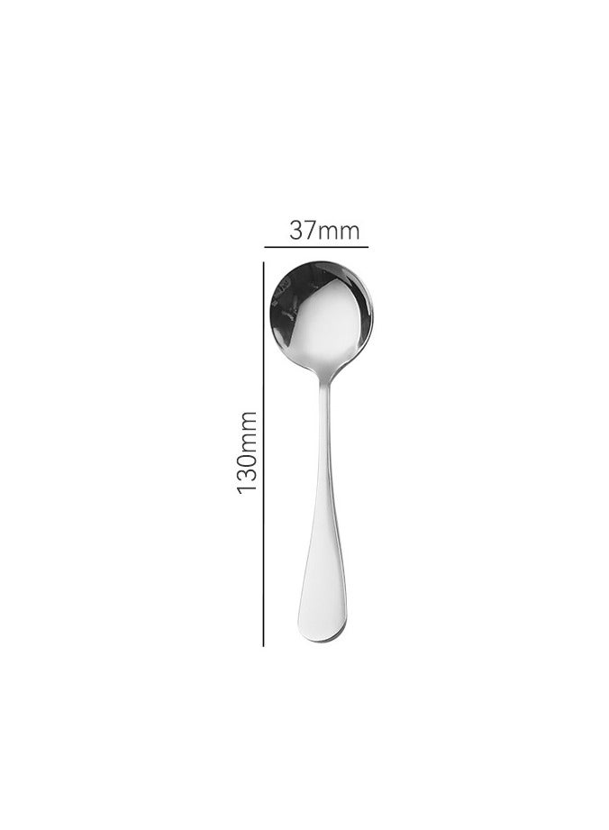 Thick Stainless Steel Tableware Home Soup spoon Dessert spoon Ice Cream Spoon Silver