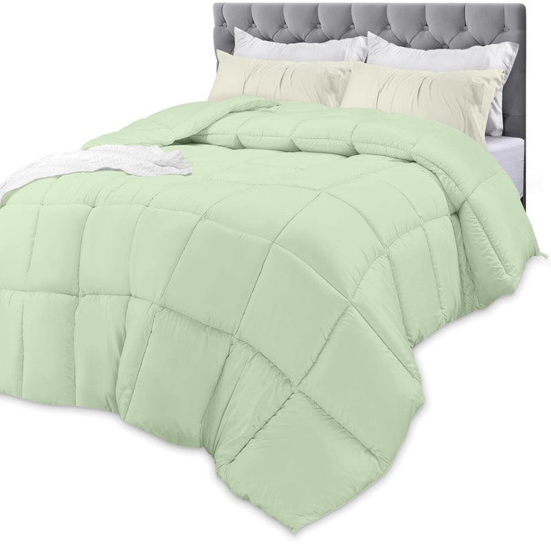 Utopia Bedding Comforters Queen Size All Season Duvet Insert Down Alternative Box Stitched Bed Comforter with Corner Tabs Machine Washable Sage Green
