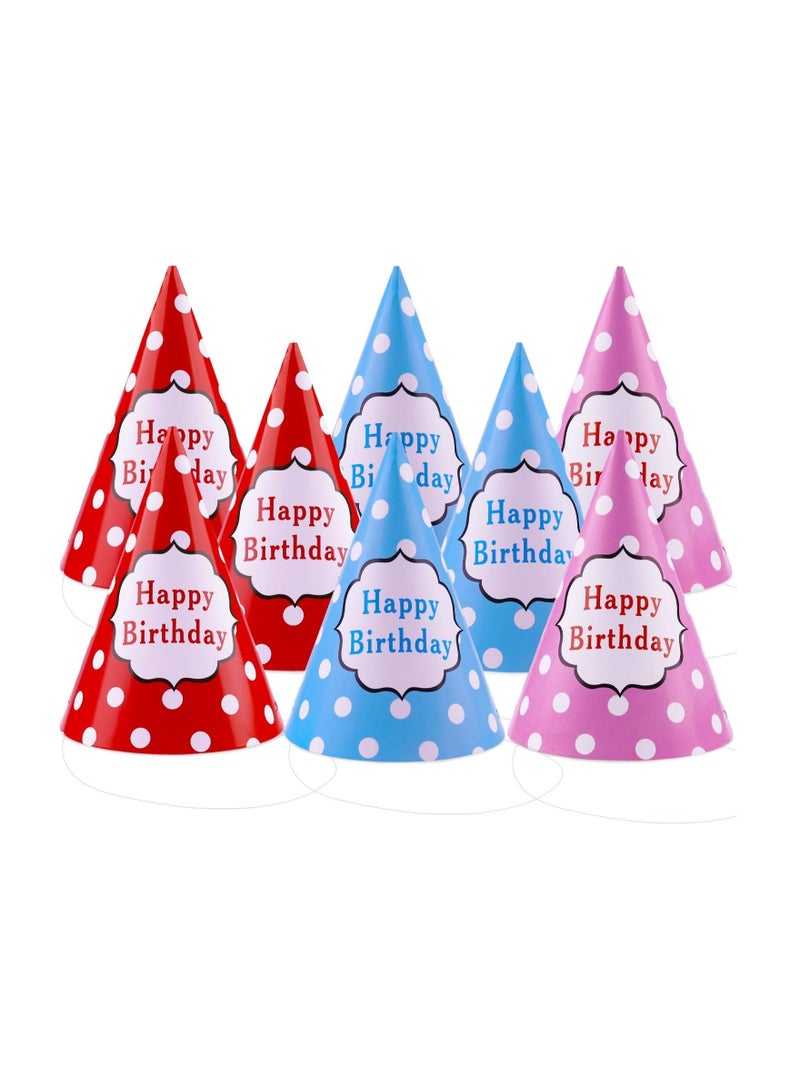 SYOSI 24 Pcs Birthday Party Hats Colorful Cone Paper Art Craft Caps Rainbow Supplies for Kids Adults - Image 1