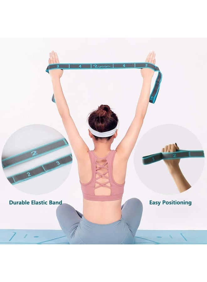 Relex Yoga Stretching Strap, Stretching Band with 9 Loops, Yoga Stretch Strap, Fitness Stretch Band, Highly Elastic Gymnastics Band for Pilates, Dance, Gymnastics, Effective Stretching - Image 3