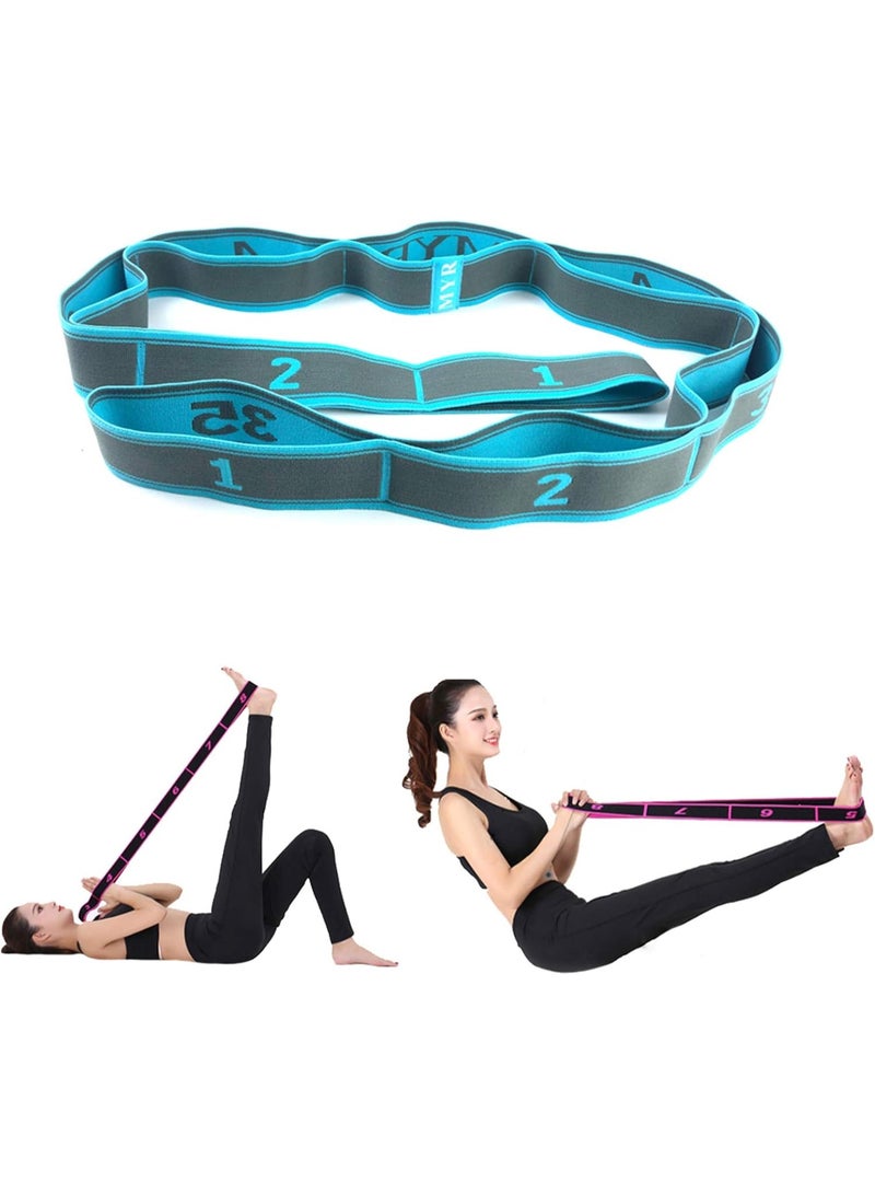 Relex Yoga Stretching Strap, Stretching Band with 9 Loops, Yoga Stretch Strap, Fitness Stretch Band, Highly Elastic Gymnastics Band for Pilates, Dance, Gymnastics, Effective Stretching - Image 1