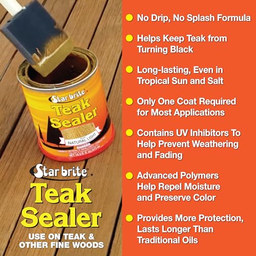 STAR BRITE Teak Sealer - No Drip, No Splash Formula - One-Coat, Durable Protection for All Fine Woods - Perfect for Outdoor Furniture & Marine Use - Natural Light 1 Gallon (087900) - Image 3