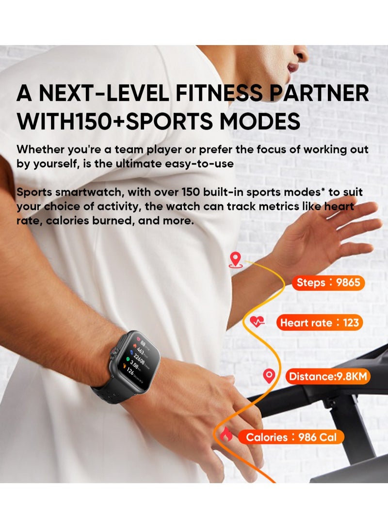 Smart Watch for Men Women, 1000mAh Battery 100-Day Standby Time, 1.85" HD Screen Fitness Tracker, 110+ Sport Modes, IP68 Waterproof, Heart Rate/Sleep Monitor, Fitness Watch for Android/iOS
