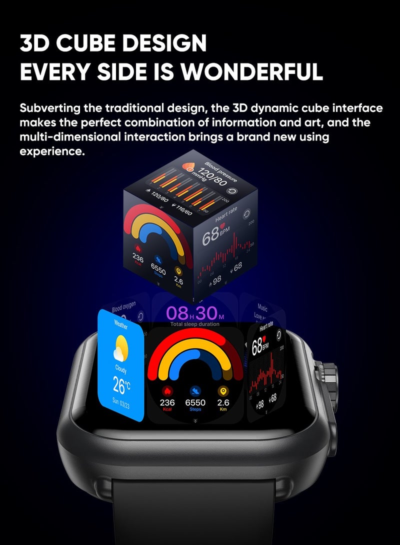 Smart Watch for Men Women, 1000mAh Battery 100-Day Standby Time, 1.85" HD Screen Fitness Tracker, 110+ Sport Modes, IP68 Waterproof, Heart Rate/Sleep Monitor, Fitness Watch for Android/iOS  - Image 4