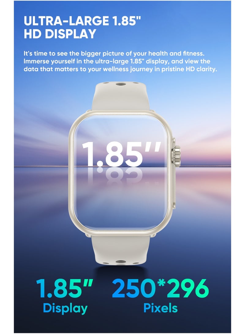 Smart Watch for Men Women, 1000mAh Battery 100-Day Standby Time, 1.85" HD Screen Fitness Tracker, 110+ Sport Modes, IP68 Waterproof, Heart Rate/Sleep Monitor, Fitness Watch for Android/iOS  - Image 5