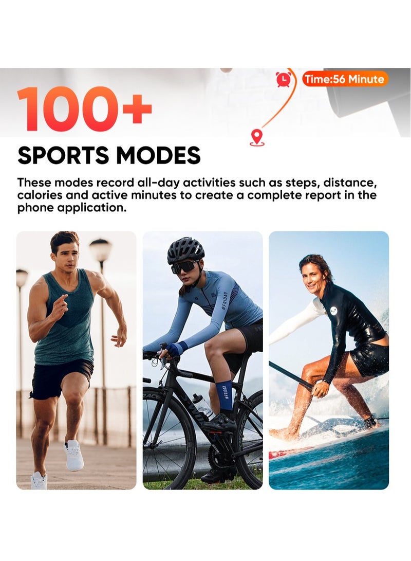 Smart Watch for Men Women, 1000mAh Battery 100-Day Standby Time, 1.85" HD Screen Fitness Tracker, 110+ Sport Modes, IP68 Waterproof, Heart Rate/Sleep Monitor, Fitness Watch for Android/iOS