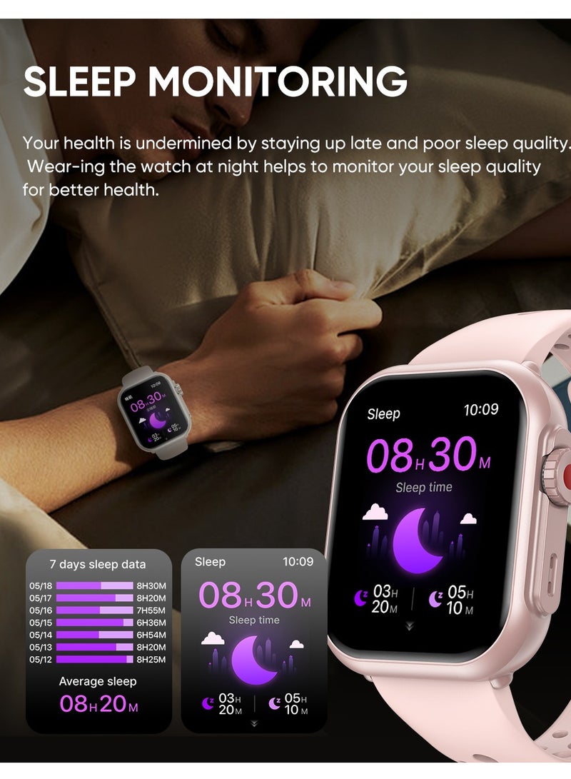 Smart Watch for Men Women, 1000mAh Battery 100-Day Standby Time, 1.85" HD Screen Fitness Tracker, 110+ Sport Modes, IP68 Waterproof, Heart Rate/Sleep Monitor, Fitness Watch for Android/iOS