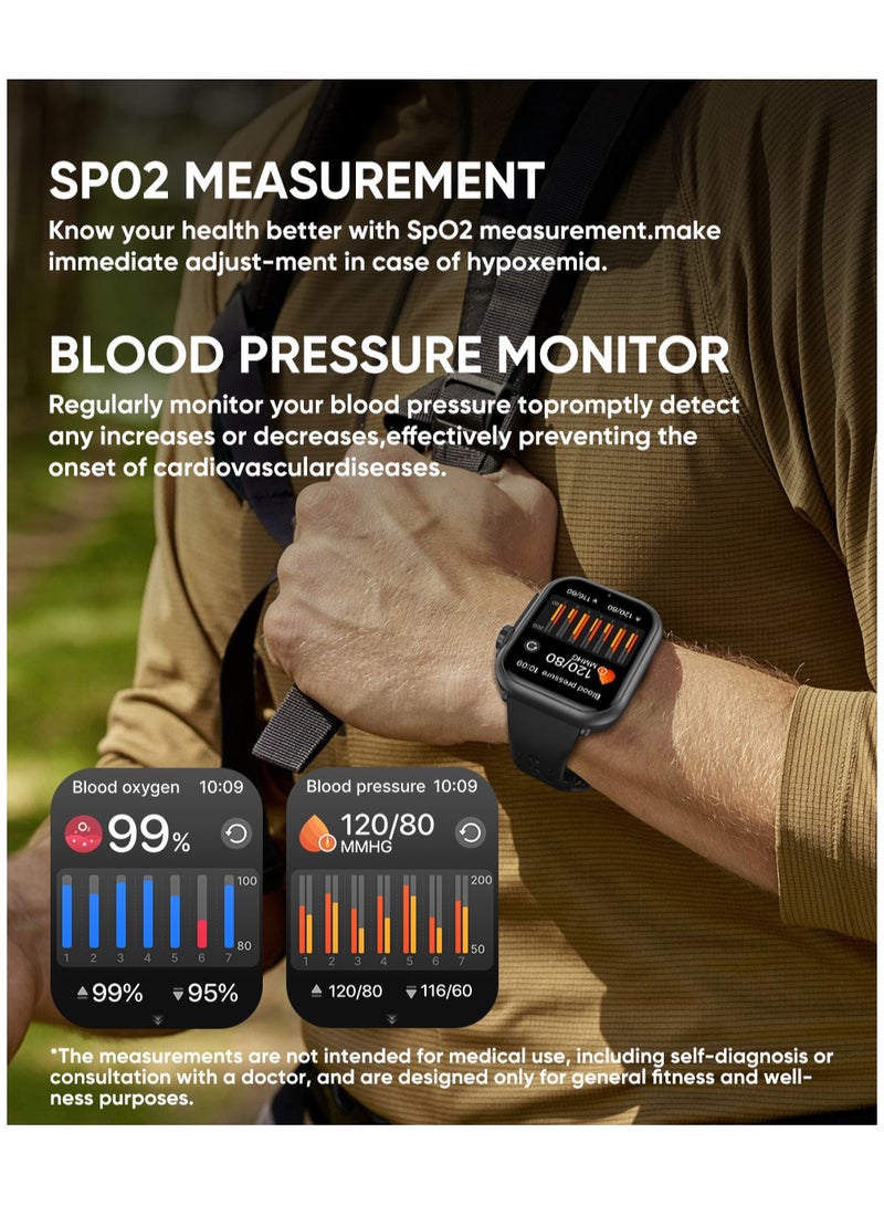 Smart Watch for Men Women, 1000mAh Battery 100-Day Standby Time, 1.85" HD Screen Fitness Tracker, 110+ Sport Modes, IP68 Waterproof, Heart Rate/Sleep Monitor, Fitness Watch for Android/iOS