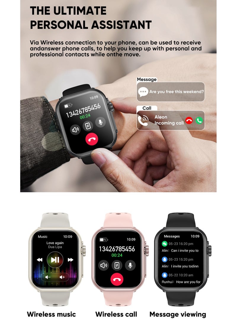 Smart Watch for Men Women, 1000mAh Battery 100-Day Standby Time, 1.85" HD Screen Fitness Tracker, 110+ Sport Modes, IP68 Waterproof, Heart Rate/Sleep Monitor, Fitness Watch for Android/iOS