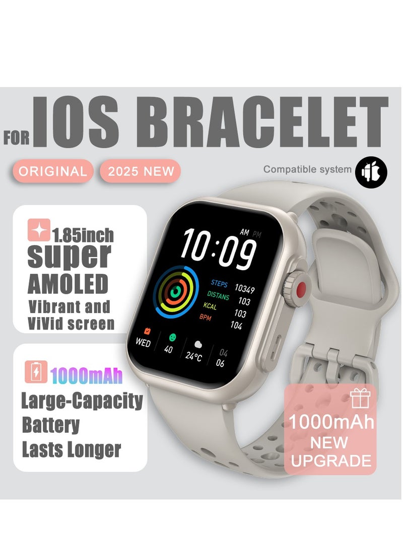 Smart Watch for Men Women, 1000mAh Battery 100-Day Standby Time, 1.85" HD Screen Fitness Tracker, 110+ Sport Modes, IP68 Waterproof, Heart Rate/Sleep Monitor, Fitness Watch for Android/iOS  - Image 1