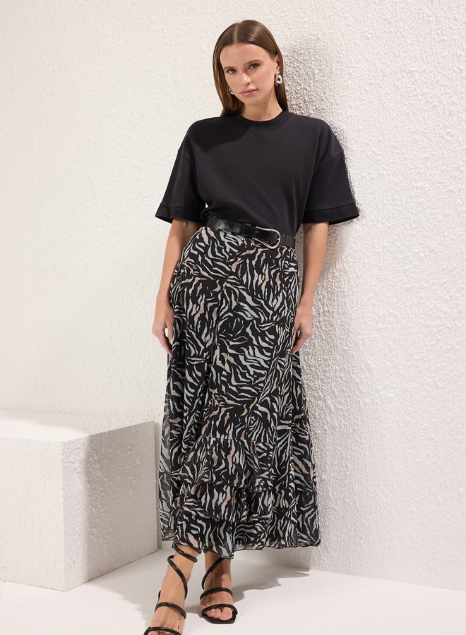 trendyol Black Ruffle Detailed Woven Skirt - Image 1