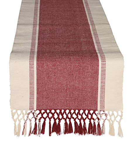 CRAZYWEAVES 100% Cotton Table Runner for 6 Seater Dining Table, Durable with Modern Patterns, Table Cover for Parties and Home Décor, Quick Absorption Handcrafted with Tissles - Image 3