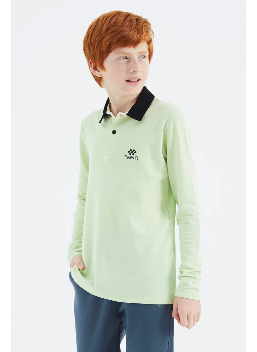 تومي لايف Light Green Polo Neck Basic Boy T-Shirt - 11171
