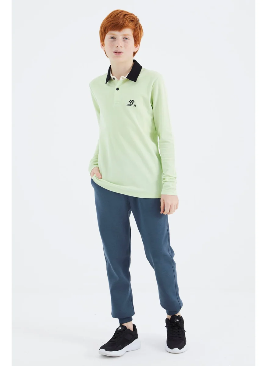 تومي لايف Light Green Polo Neck Basic Boy T-Shirt - 11171