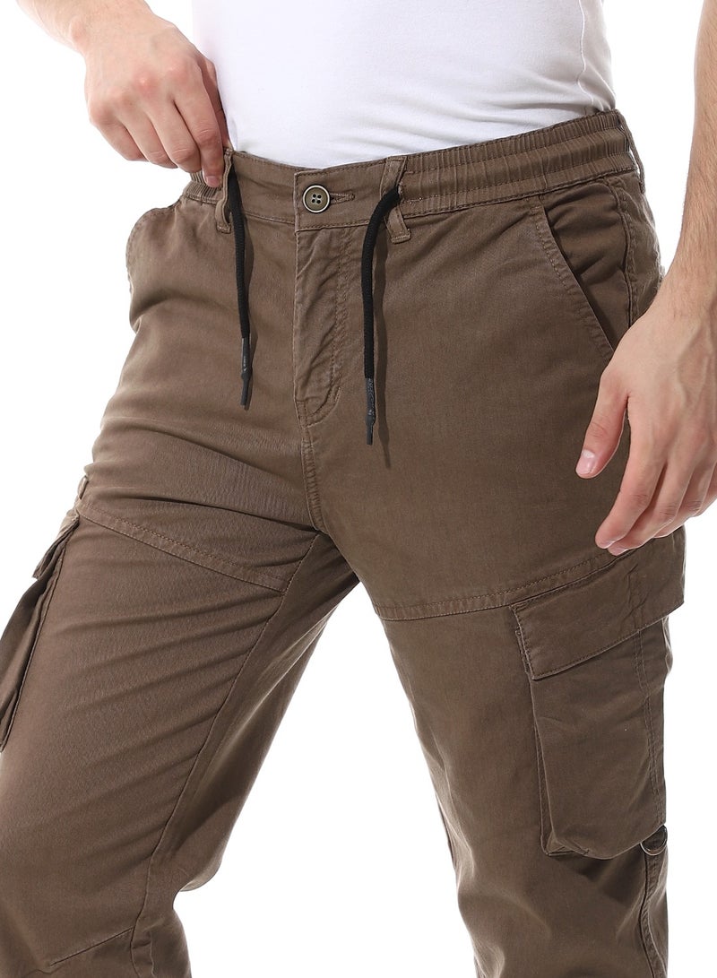Andora Fly Zipper Button Cargo Pants_Crocodile Green  - Image 4