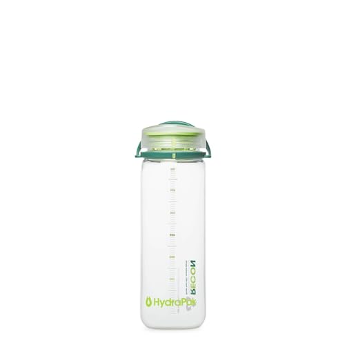 HydraPak Recon Twist Sip Wide Mouth Recycled Plastic Water Bottle 17oz 24oz 32oz Eco Friendly BPA Free Easy Carry 24oz750ml ClearEvergreen Lime - Image 1