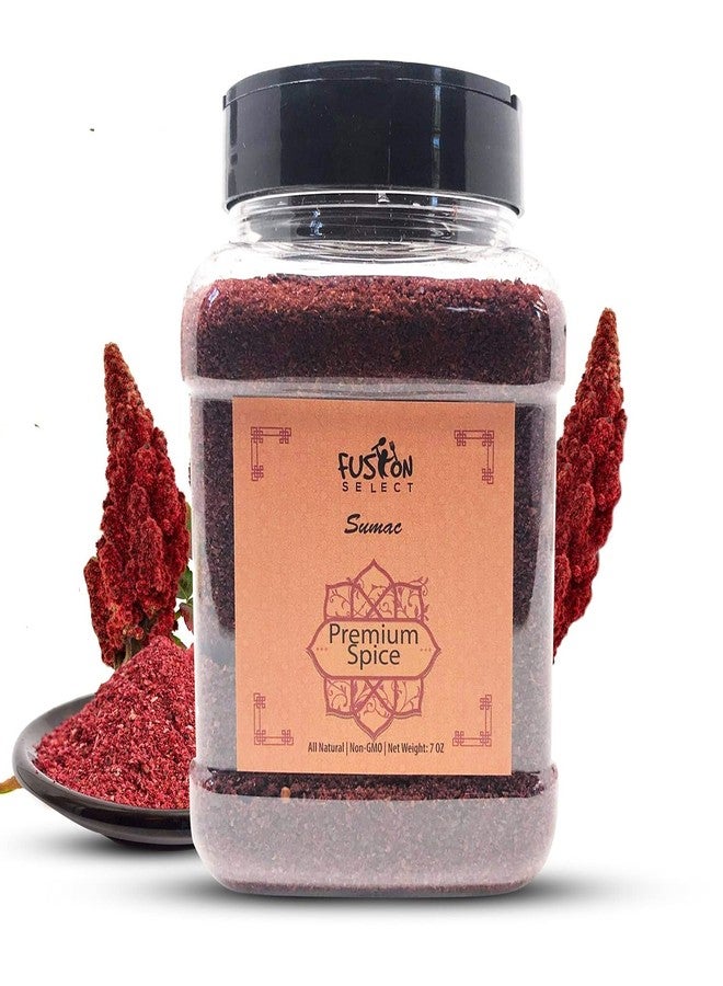 Fusion Select 100% Pure Sumac Spice, 100% Natural Sumac Powder | No Salt | Non-GMO | Middle Eastern Spices | Sumac Seasoning | Double Lids Jar (7 Ounce) - Image 1