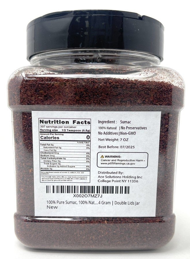 Fusion Select 100% Pure Sumac Spice, 100% Natural Sumac Powder | No Salt | Non-GMO | Middle Eastern Spices | Sumac Seasoning | Double Lids Jar (7 Ounce) - Image 2