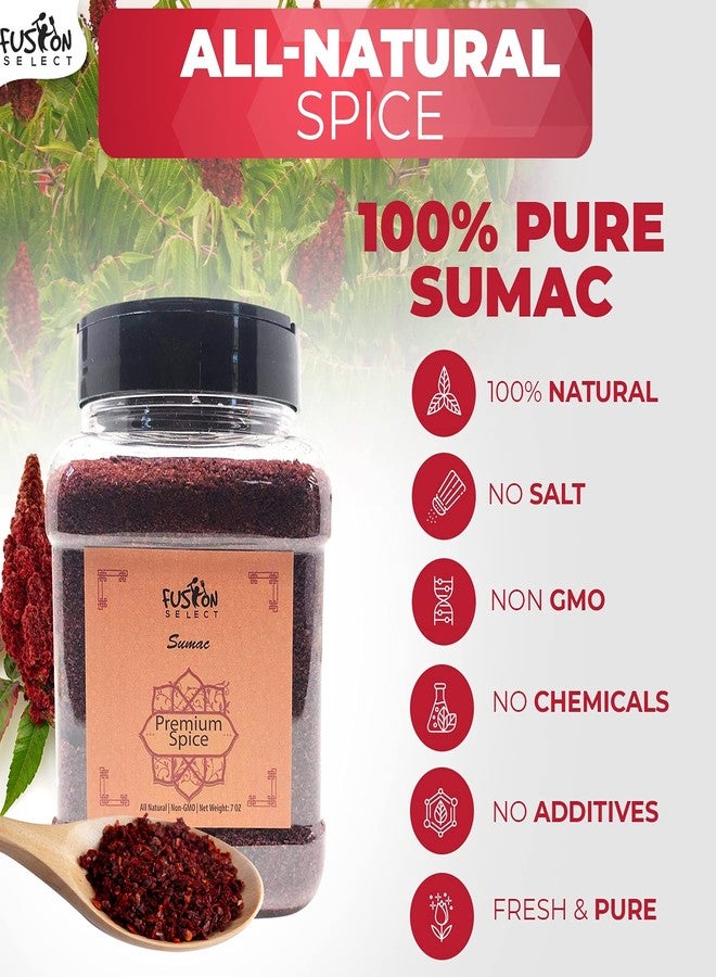 Fusion Select 100% Pure Sumac Spice, 100% Natural Sumac Powder | No Salt | Non-GMO | Middle Eastern Spices | Sumac Seasoning | Double Lids Jar (7 Ounce) - Image 3