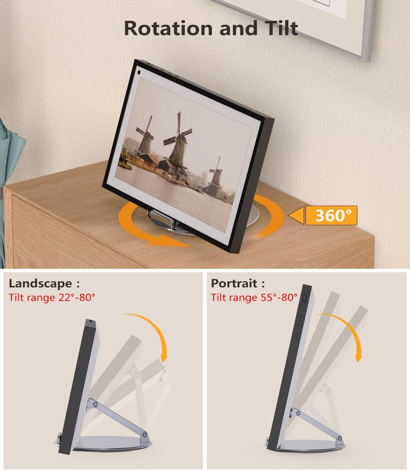 Laivli حامل ألومنيومي لجهاز Echo Show 15 من – قابل للدوران والميل، حامل قابل للطي مع قاعدة دوارة بزاوية 360 درجة - Image 2