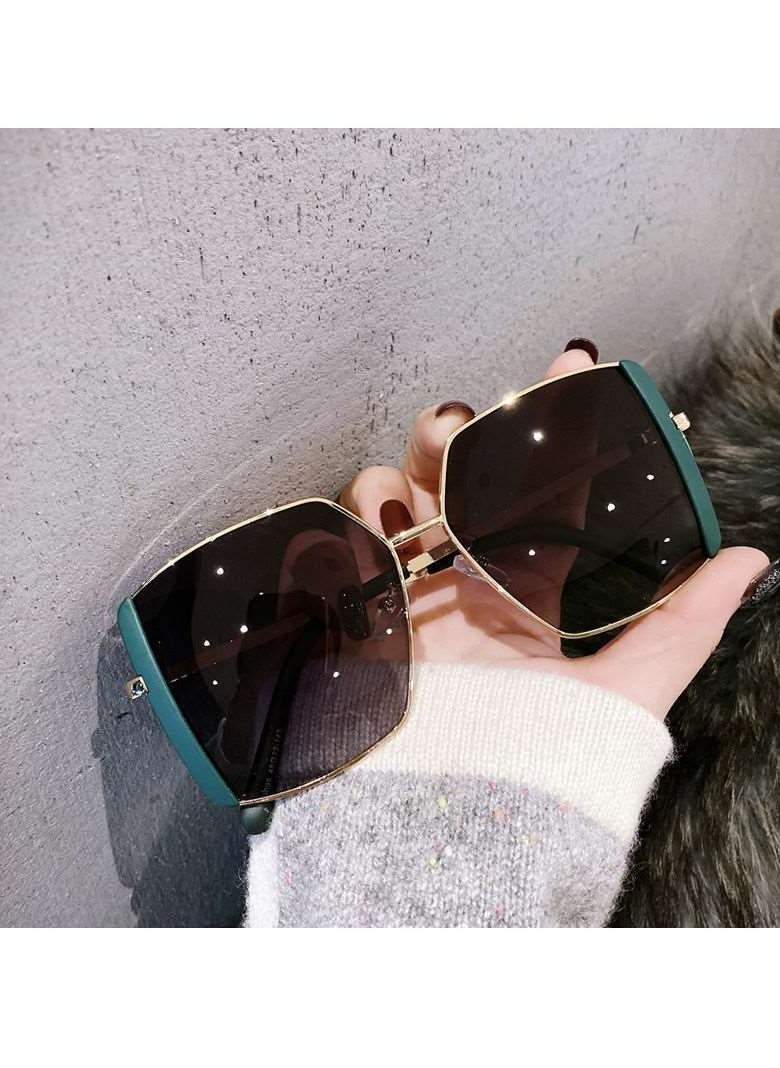 General New Korean style large frame square fashion polarized sunglasses for women with big face sunshade driving street shooting sunglasses  - Image 1