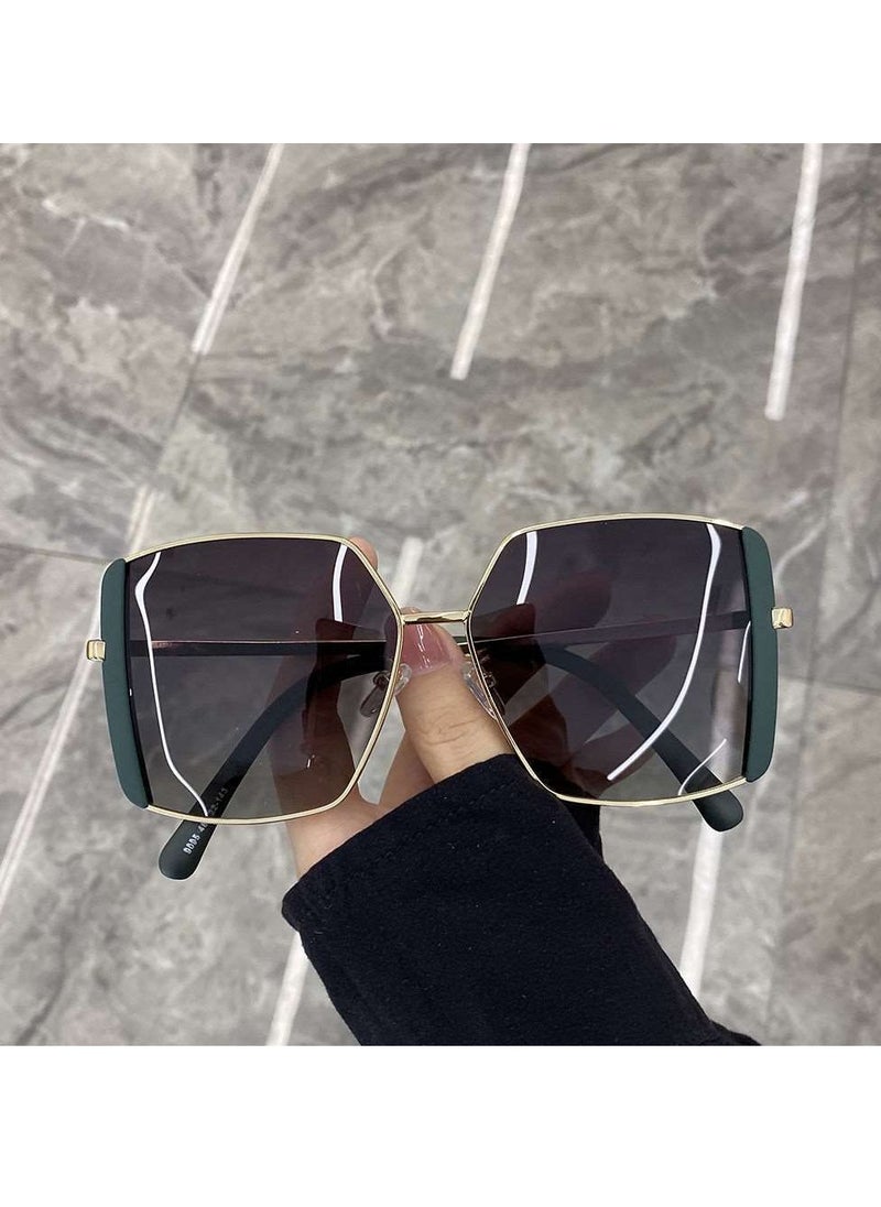 General New Korean style large frame square fashion polarized sunglasses for women with big face sunshade driving street shooting sunglasses  - Image 2