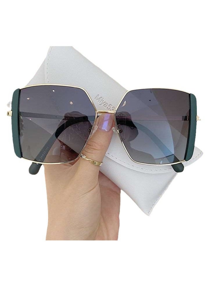 General New Korean style large frame square fashion polarized sunglasses for women with big face sunshade driving street shooting sunglasses  - Image 3
