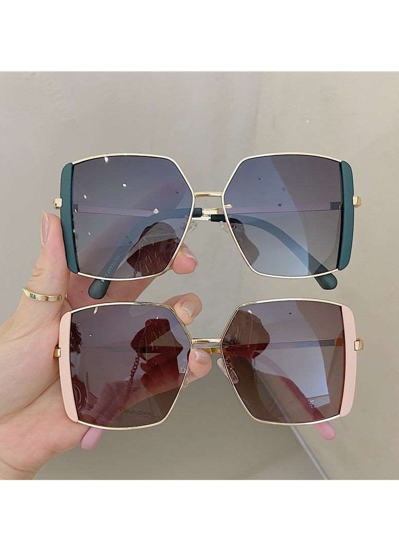 General New Korean style large frame square fashion polarized sunglasses for women with big face sunshade driving street shooting sunglasses  - Image 5