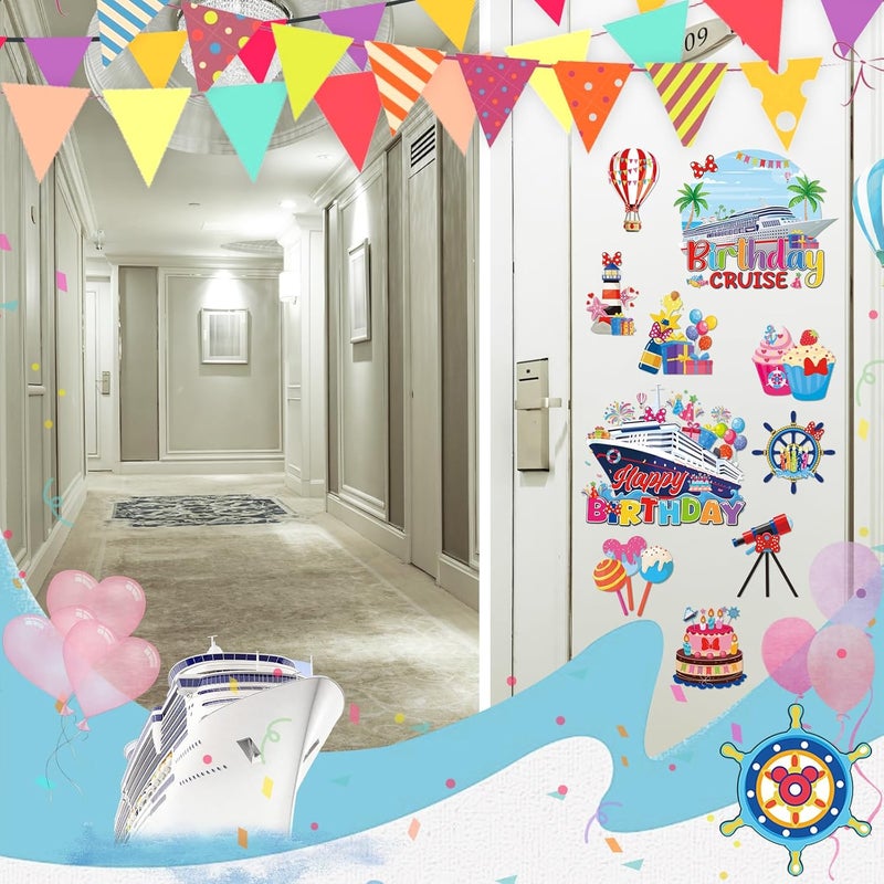 RiVolTa Mouse Birthday Cruise Decorations - 12 Pcs Ship Door Decorations Magnets Stickers Cute Mice Funny Anchor Magnetic Accessories with Pen for Cabin Stateroom Refrigerator Car Carnival Party Decor - Image 3