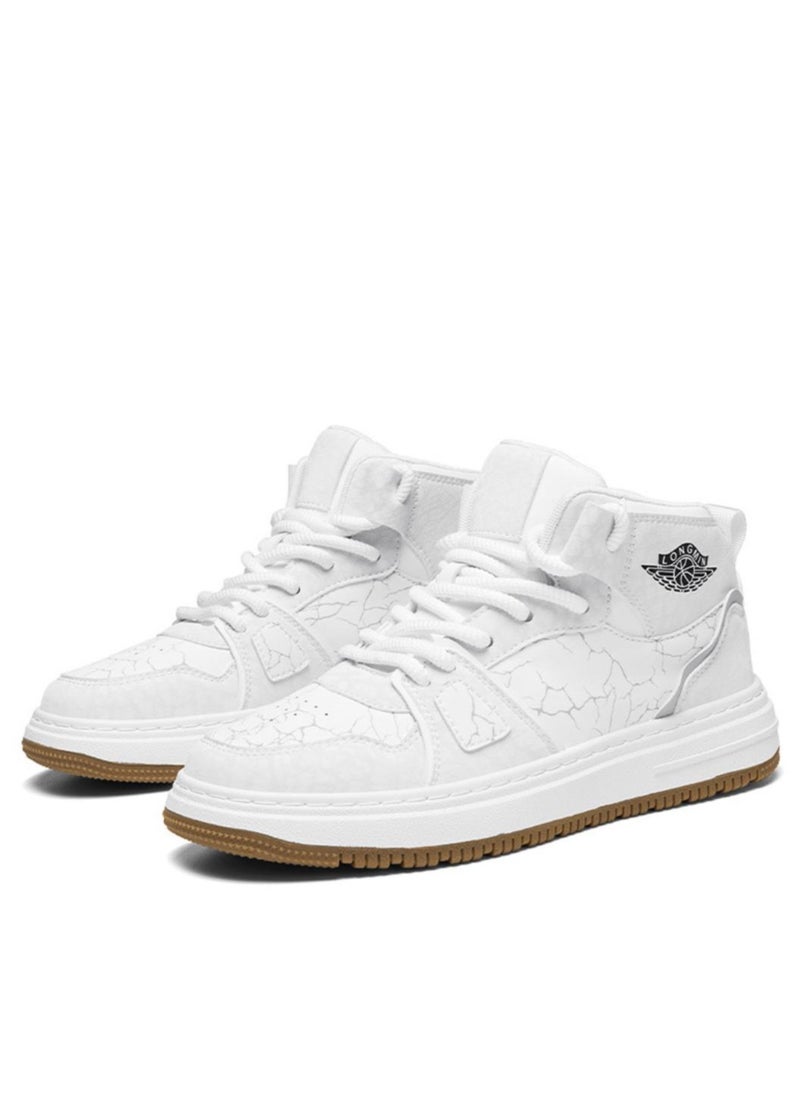 KUYING - High top board shoes, men's small white trendy shoes, new thick soled high rise sports shoes, versatile sports and leisure shoes - Image 1
