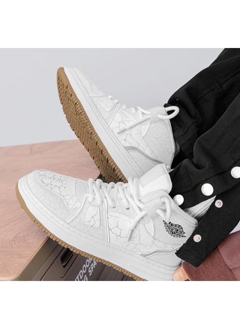 KUYING - High top board shoes, men's small white trendy shoes, new thick soled high rise sports shoes, versatile sports and leisure shoes - Image 1