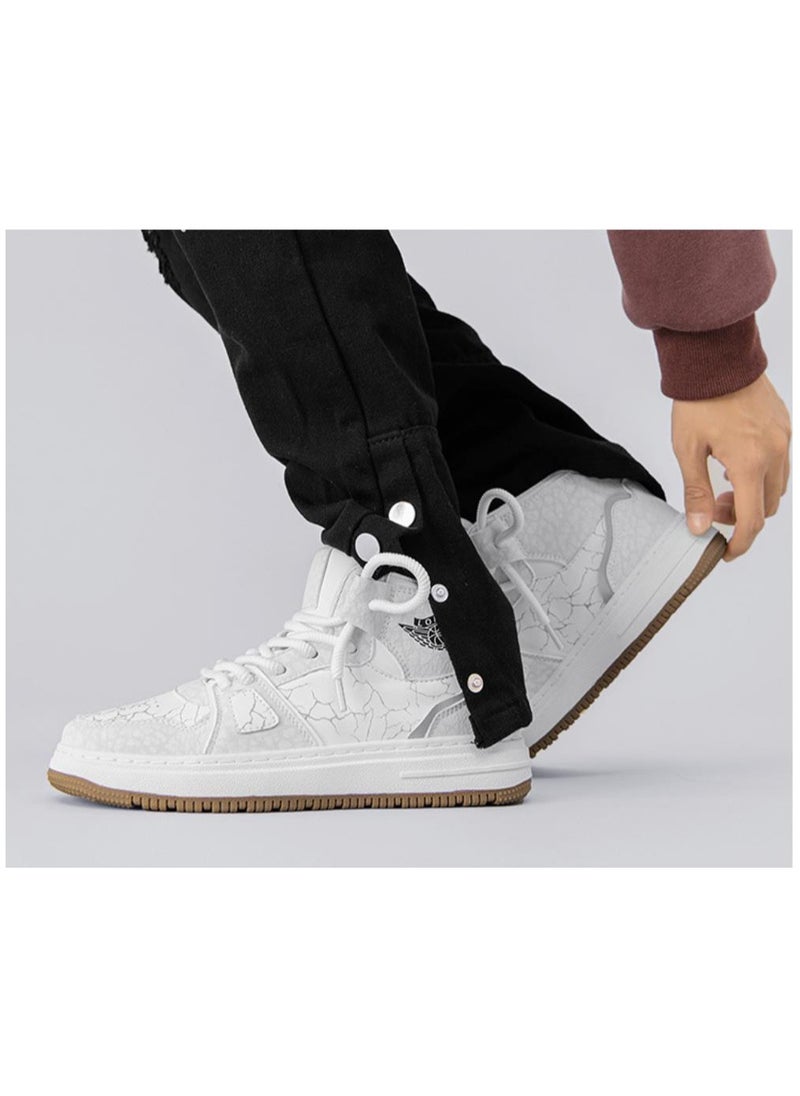 KUYING - High top board shoes, men's small white trendy shoes, new thick soled high rise sports shoes, versatile sports and leisure shoes - Image 1