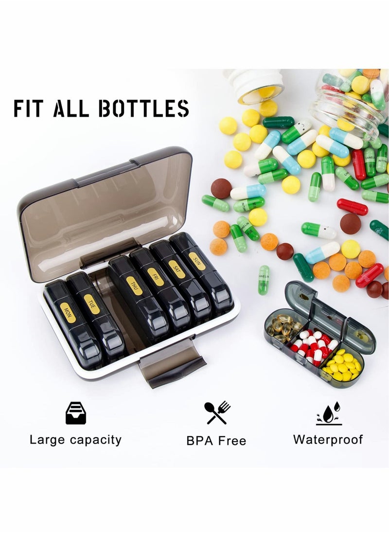 SYOSI - Pill Organizer 3 Times a Day Weekly Pill Organizer 3 Times a Day Daily Pill Box 3 Times a Day to Hold Vitamins - Image 1