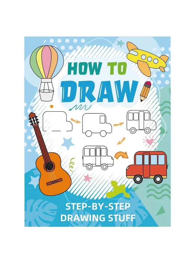 Capstro How to Draw Step-by-Step Drawing Book for Kids – Guided Sketch Practice for Early Art Skills, Creative Learning & Screen-Free Activity – Vehicle Theme - Image 1