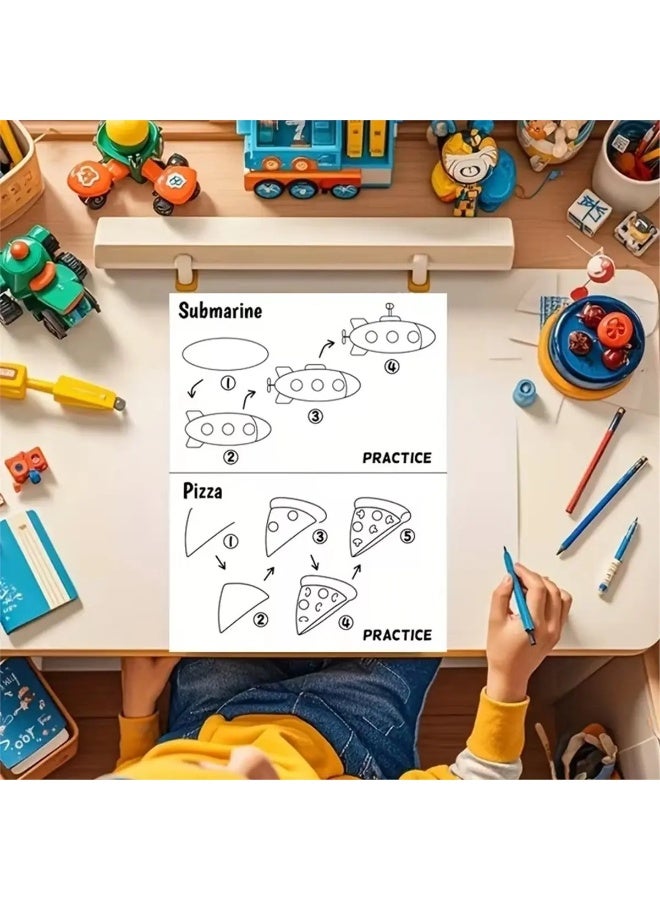 Capstro How to Draw Step-by-Step Drawing Book for Kids – Guided Sketch Practice for Early Art Skills, Creative Learning & Screen-Free Activity – Vehicle Theme - Image 3