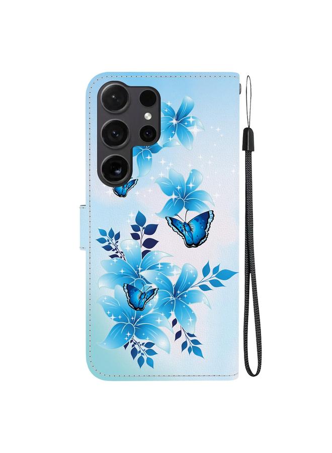 اس-توب جراب لهاتف Samsung Galaxy S24 Ultra 5G مصنوع من الجلد برسومات ملونة وملمس كريستالي - Image 3