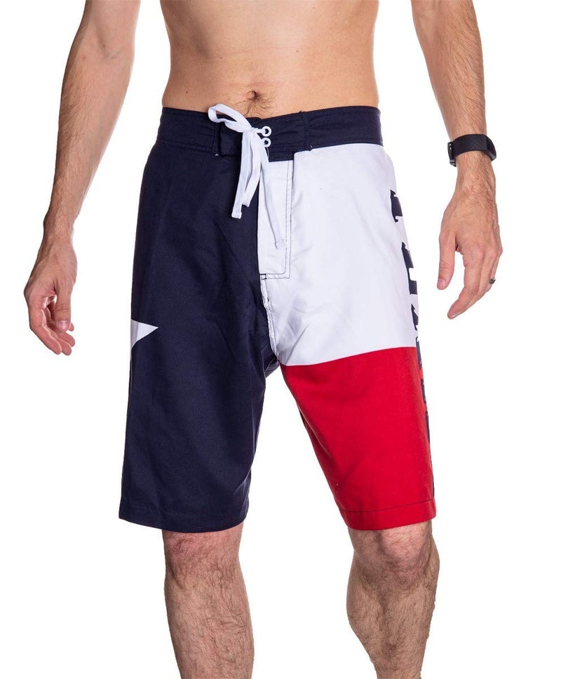 Calhoun Men's State Flag Swim Board Shorts (Texas Flag, Medium) - Image 1