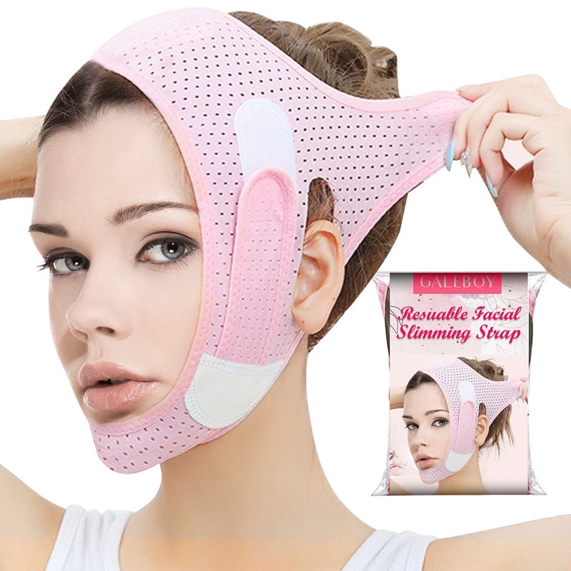 Galeboy Double Chin Reducer Double Chin Eliminator V Line Lifting Mask Chin Strap for Double Chin for Women Double Chin Strap Face Slimming V Shaped Belt Reusable Facial Slimmer Shaper For Women and Men - Image 1