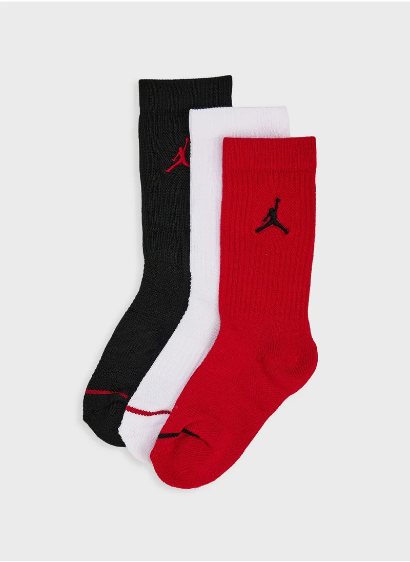 Jordan Kids 3 Pack Jordan Jumpman Cushion Crew Socks