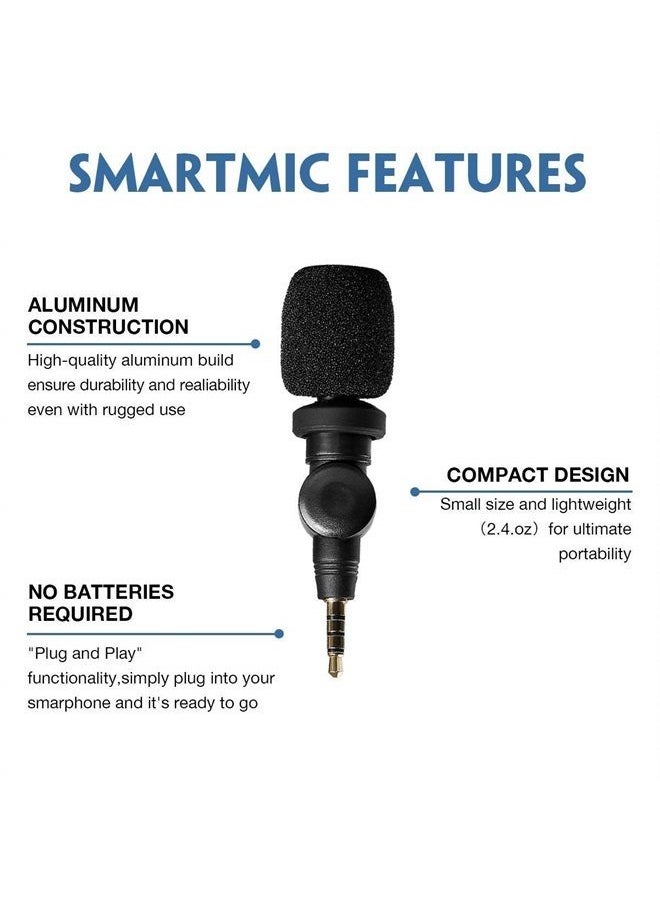 Saramonic - SmartMic Mini Condenser Flexible Microphone for Smartphones,Vlogging Microphone for iPhone and YouTube Video, Mic for iOS Apple iPhone iPad and Android Phone - Image 1