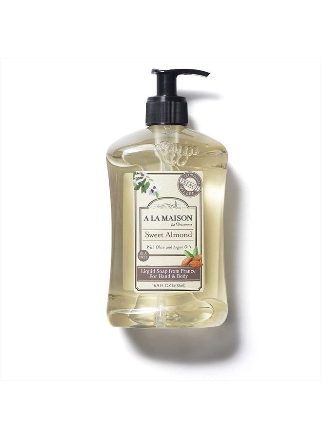 A La Maison Sweet Almond Liquid Hand Soap - Triple French Milled Natural Moisturizing Soap (3 Pack, 16.9 oz Bottle) - Image 3