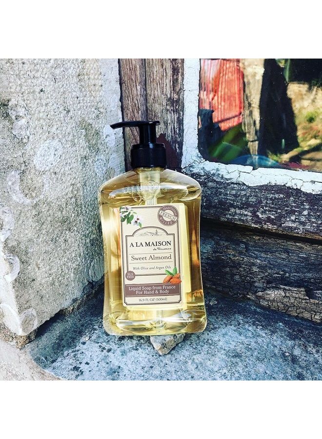 A La Maison Sweet Almond Liquid Hand Soap - Triple French Milled Natural Moisturizing Soap (3 Pack, 16.9 oz Bottle) - Image 2