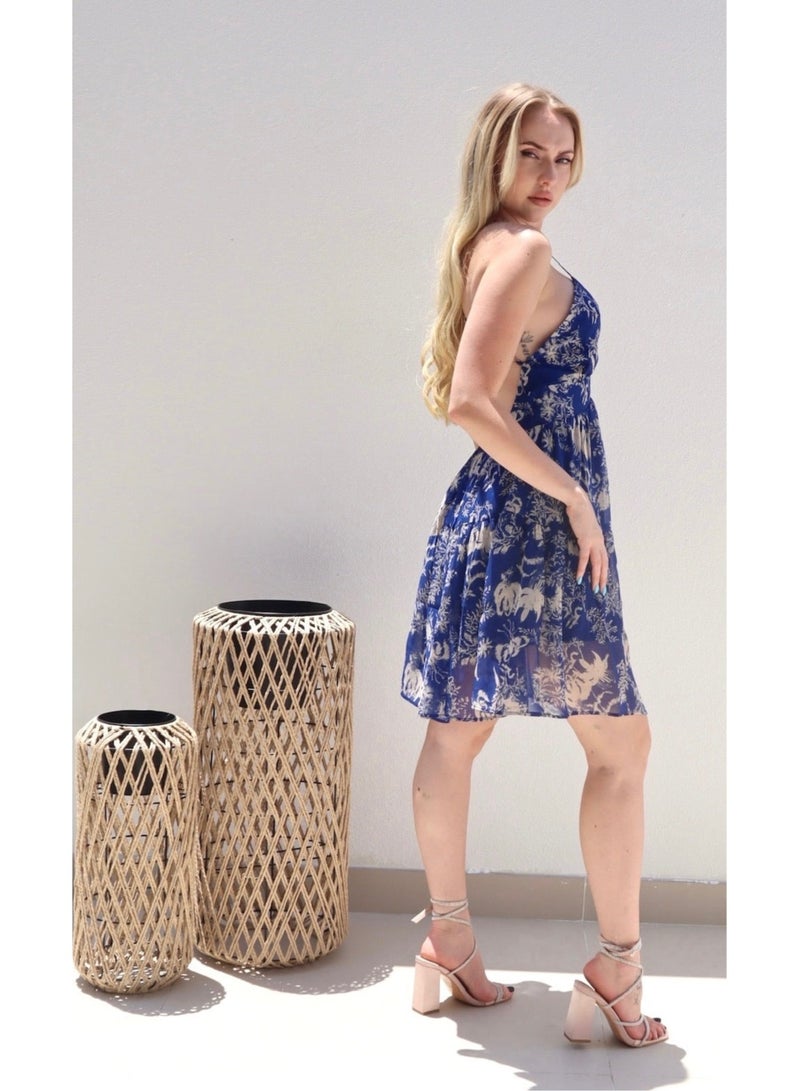 Alorabella Nikita Cross Back Dress - Royal Blue  - Image 3