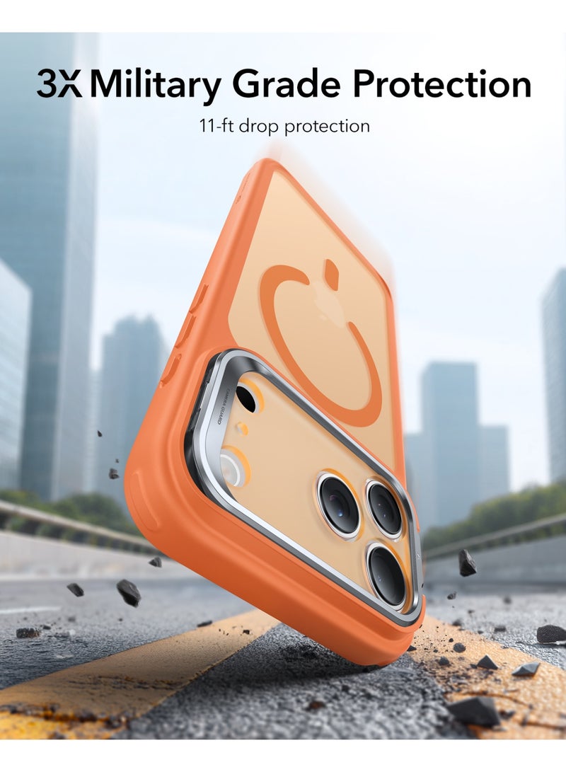 ESR for iPhone 17 Pro Max Case with Stash Stand, Camera Control Cover Compatible with MagSafe, Military-Grade Drop Protection for iPhone 17 Pro Max Phone Case, Scratch-Resistant Back Cover Frosted Orange - Image 4