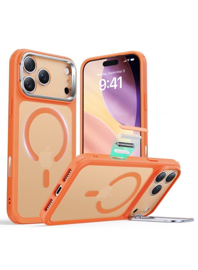 ESR for iPhone 17 Pro Max Case with Stash Stand, Camera Control Cover Compatible with MagSafe, Military-Grade Drop Protection for iPhone 17 Pro Max Phone Case, Scratch-Resistant Back Cover Frosted Orange - Image 1