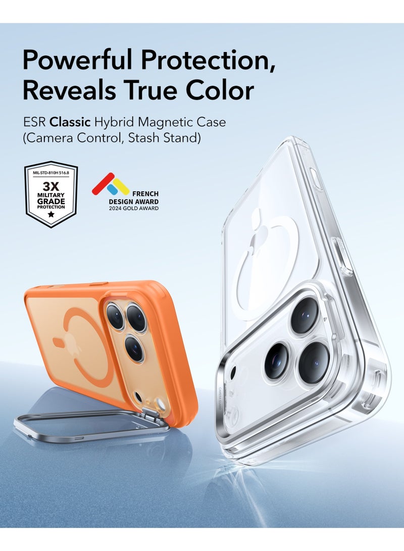 ESR for iPhone 17 Pro Max Case with Stash Stand, Camera Control Cover Compatible with MagSafe, Military-Grade Drop Protection for iPhone 17 Pro Max Phone Case, Scratch-Resistant Back Cover Frosted Orange - Image 2
