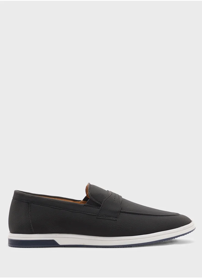 Robert Wood Webbing Saddle Detail Casual Slip On Loafers