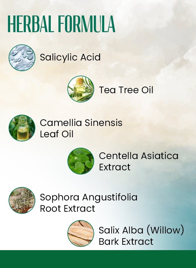 Kanza بخاخ علاج حب الشباب في الظهر 120 مل 2% حمض الساليسيليك علاج حب الشباب في الجسم مع تركيبة عشبية بخاخ حب الشباب في الظهر محلول زيت شجرة الشاي بخاخ مهدئ ومرطب للبشرة الحساسة - Image 3