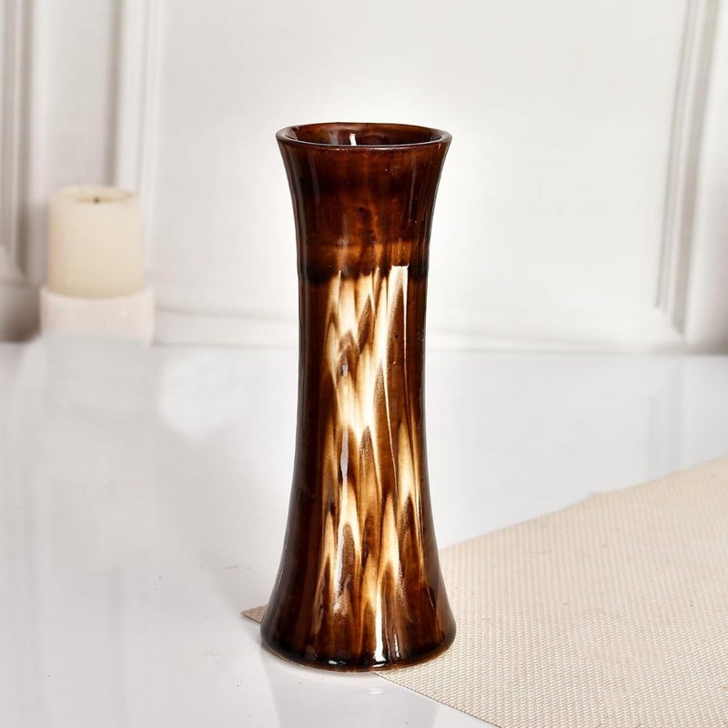 BENAVJI Flower Stand Vase Flower vase Ceramic vase Flower Pot for Home Long 8 Inch - Image 4