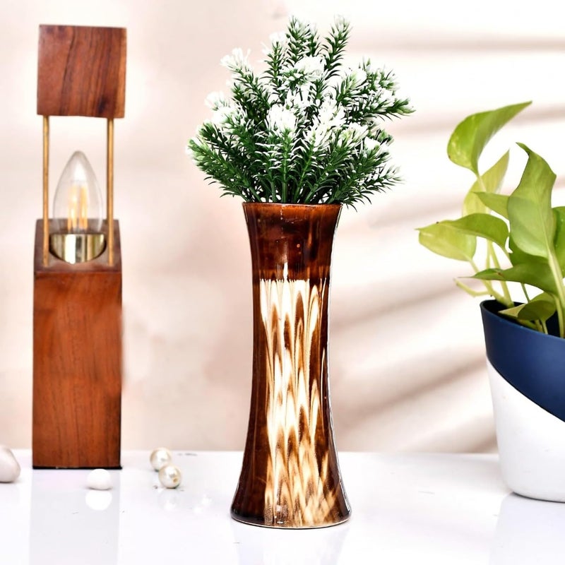 BENAVJI Flower Stand Vase Flower vase Ceramic vase Flower Pot for Home Long 8 Inch - Image 1